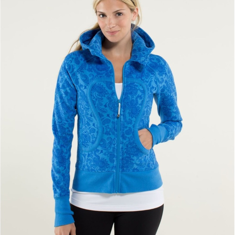 Lululemon Scuba Hoodie *Stretch (Lined Hood)  in paisley cornflower size 2 RARE